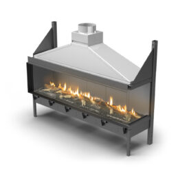 sinatra right corner gas open fireplace insert